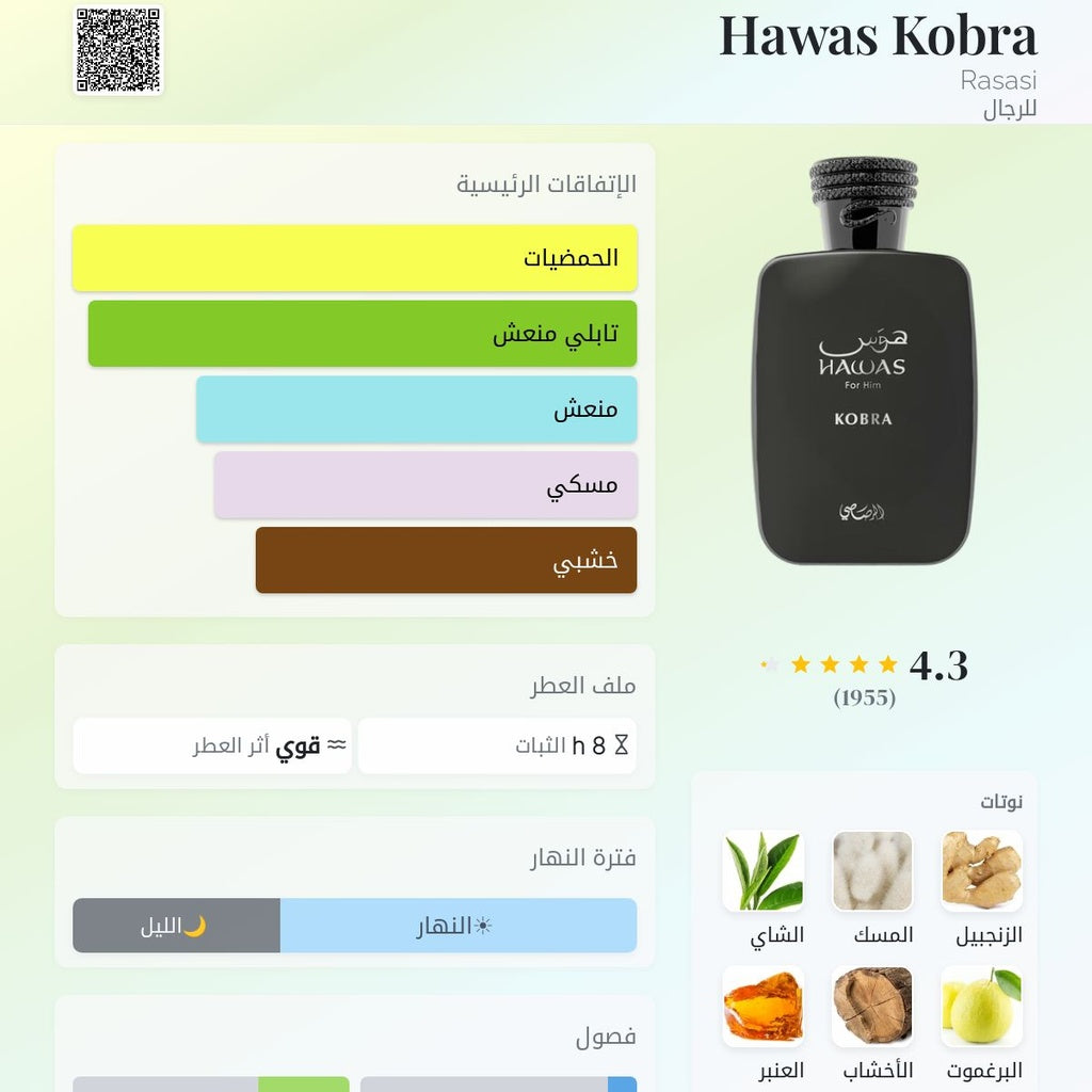 عطر هوس كوبرا - hawas kobra rasasi