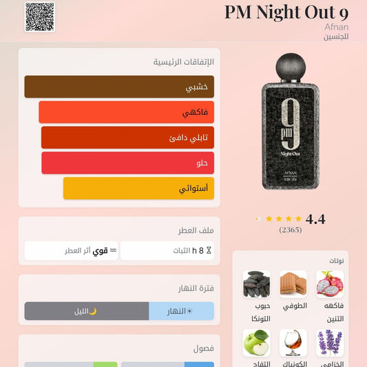 عطر ناين بي ام - 9 pm night out afnan